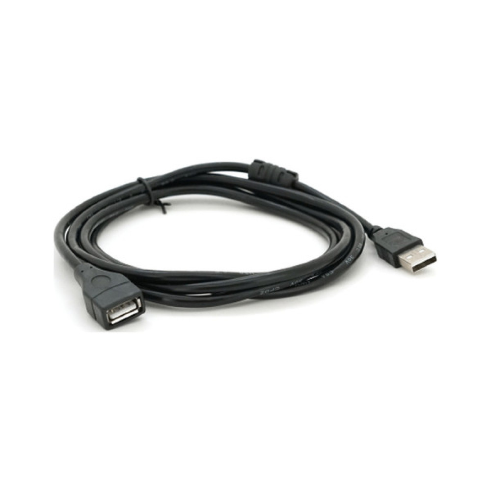 Дата кабель USB 2.0 AM/AF 2.0m ferrite black Voltronic (YT-AM/AF-2.0B)