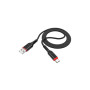 Дата кабель USB 2.0 AM to USB-C 1.0m 3A nylon X59 black HOCO (6931474744920)