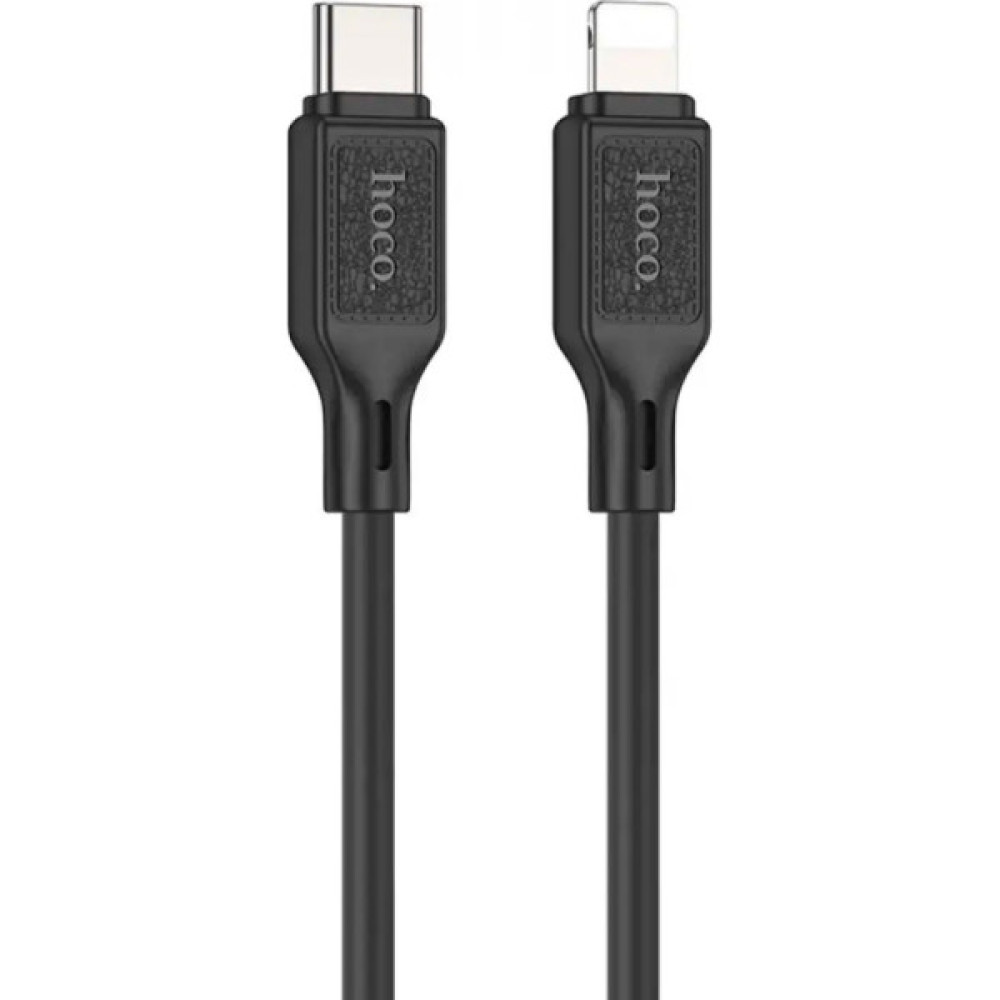 Дата кабель USB-C to Lightning 1.0m Cool silicone PD 20W X90 black HOCO (6931474788382)