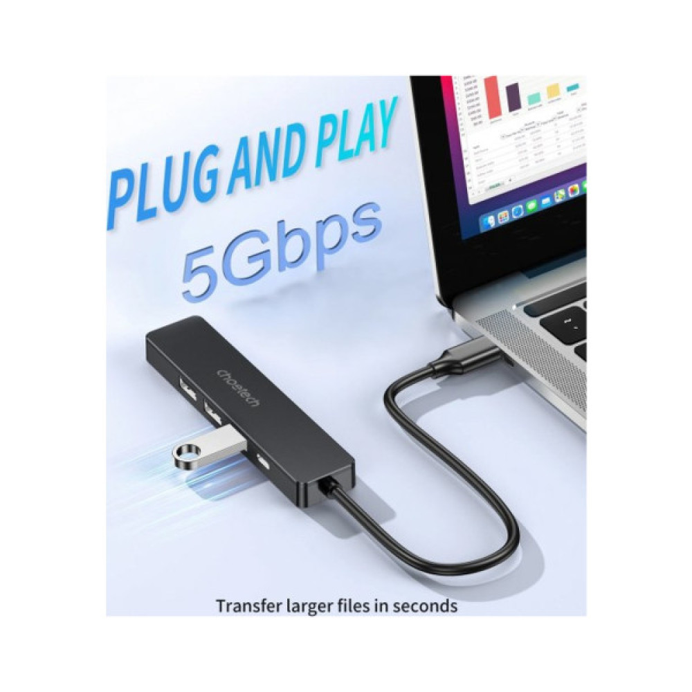 Порт-реплікатор Choetech Dock-Station USB-C 5-in-1 (HDMI/PD/USB-A/USB-C) (HUB-M80-BK)