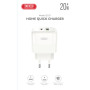 Зарядний пристрій XO 1xUSB QC3.0 + 1xUSB-C PD20W (XO-QC37) Зарядний пристрій XO 1xUSB QC3.0 + 1xUSB-C PD20W (XO-QC37)