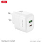 Зарядний пристрій XO 1xUSB QC3.0 + 1xUSB-C PD20W (XO-QC37) Зарядний пристрій XO 1xUSB QC3.0 + 1xUSB-C PD20W (XO-QC37)