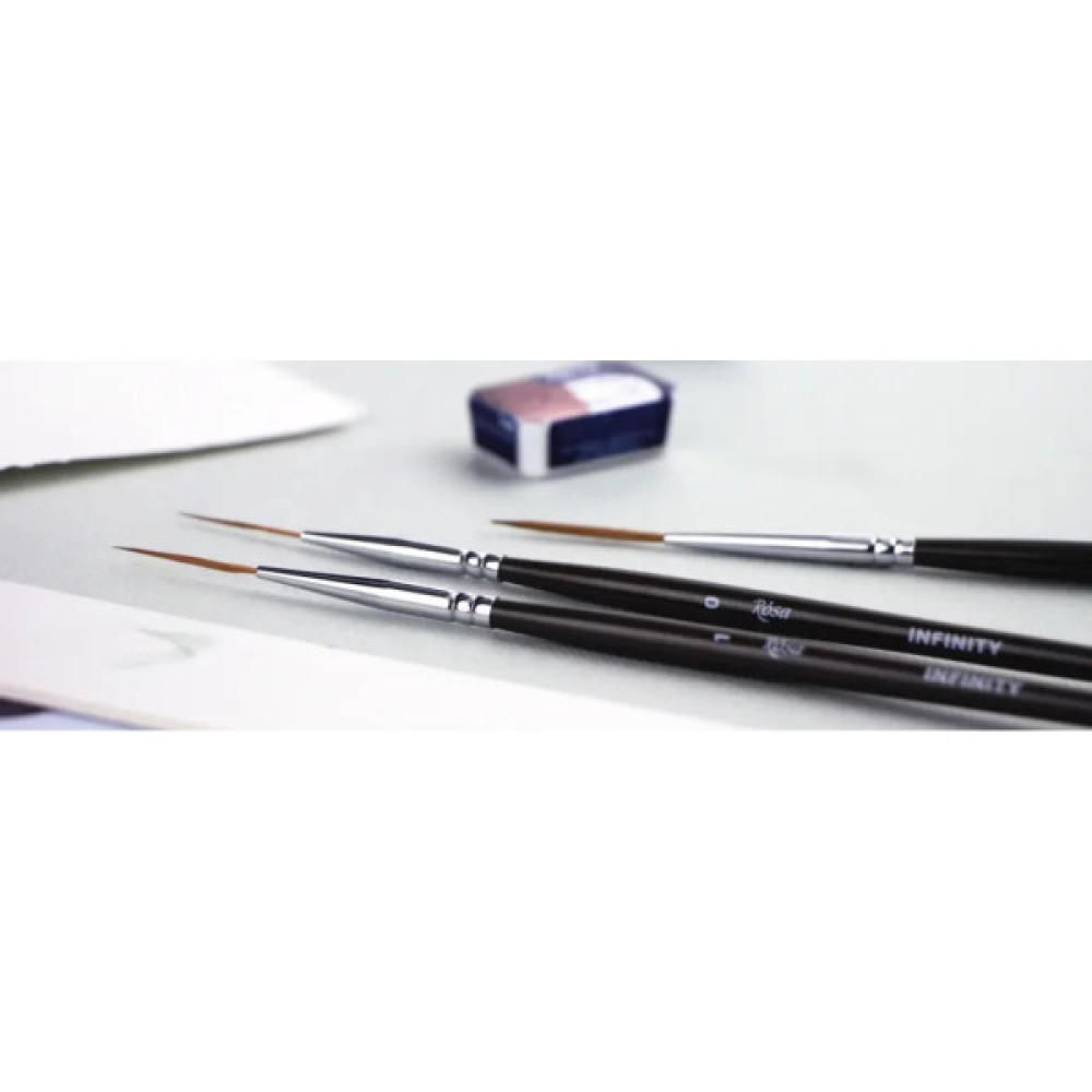 Пензлик для малювання Rosa Соболь круглий, лайнер, INFINITY 128, № 1 (4823098517092)