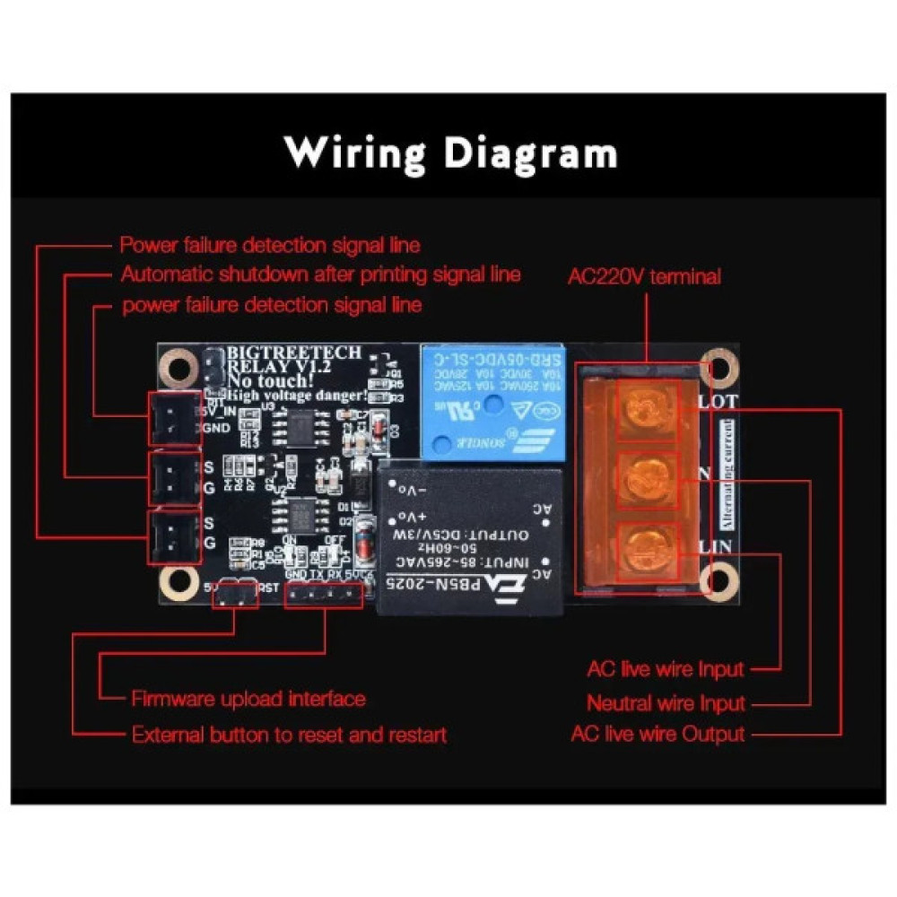 Плата для 3D-принтера BigtreeTech Relay v1.2 Automatic Shutdown Module (2100000008650)