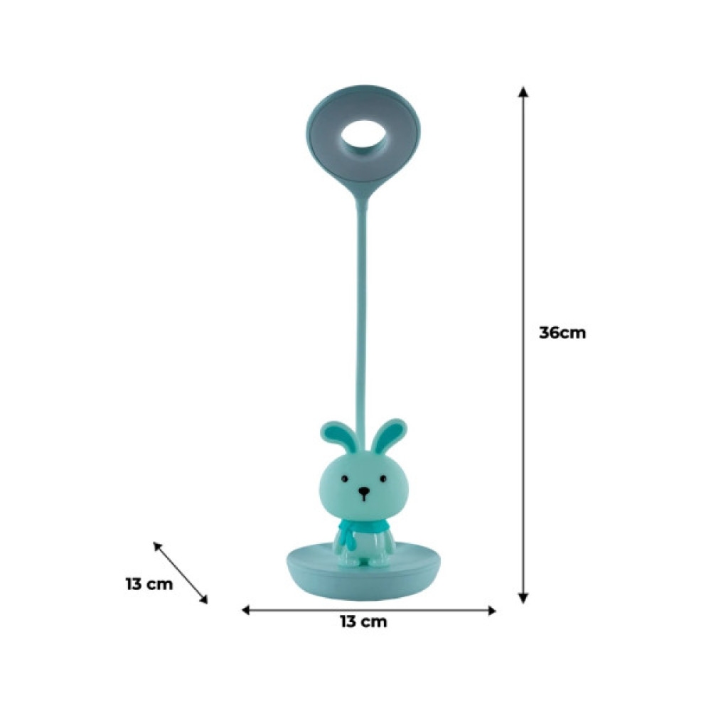 Настільна лампа Kite Bunny LED з акумулятором, зелена (K24-492-1-4)