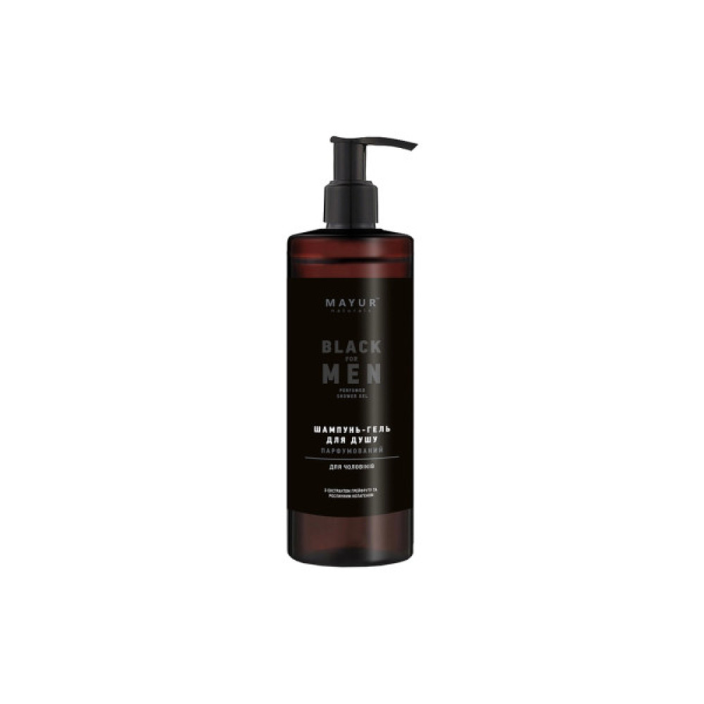 Гель для душу Mayur Black For Men 3 в 1 Парфумований для чоловіків 200 мл (4820230954999)