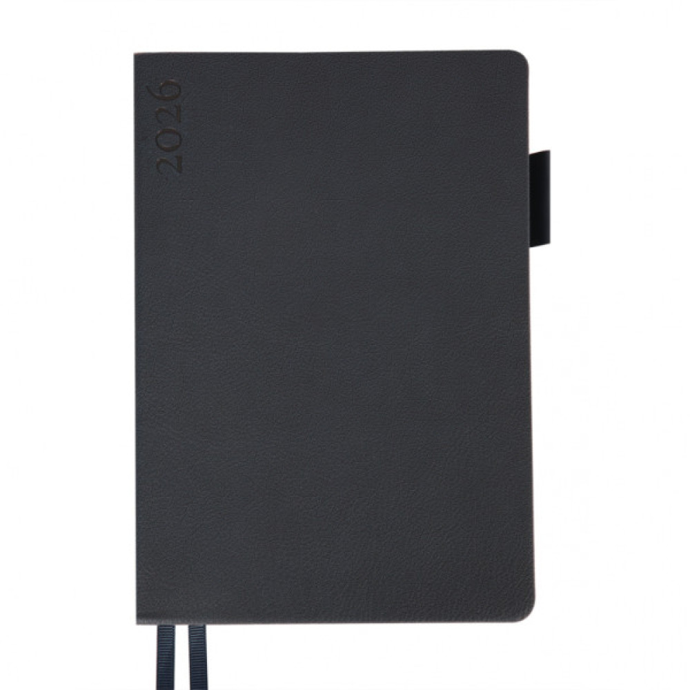 Тижневик Leo planner А5 датований 2026 "Binario", м'який, темно-синій, 368 сторінок (252639)