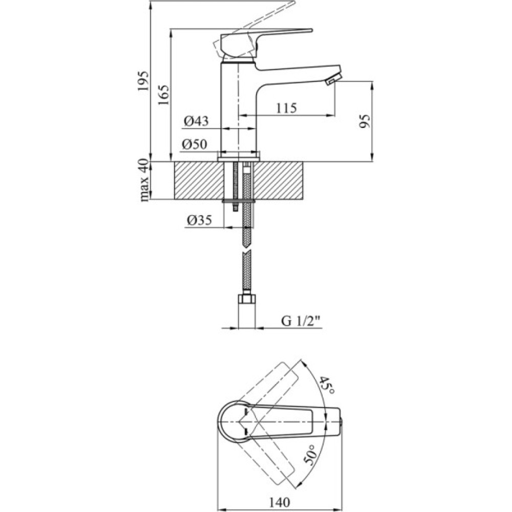 Змішувач Kroner Hagen-C010 (CV032258)