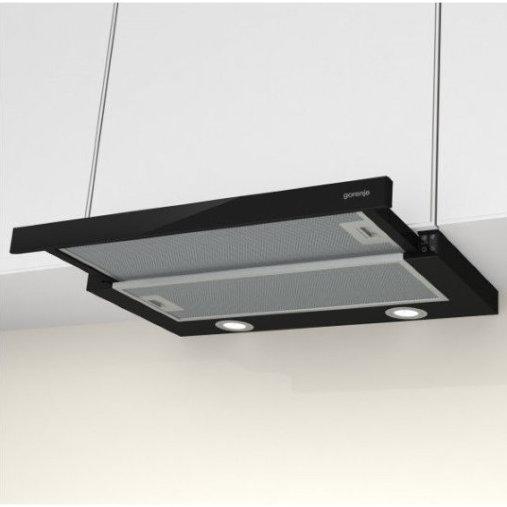 Витяжка Gorenje телескопічна, 60см, 450м.куб/год, чорний