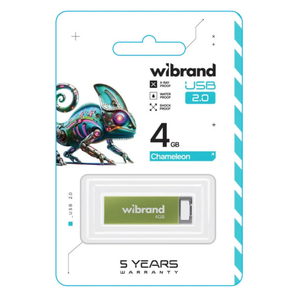 USB флеш накопичувач Wibrand 4GB Chameleon Green USB 2.0 (WI2.0/CH4U6LG)