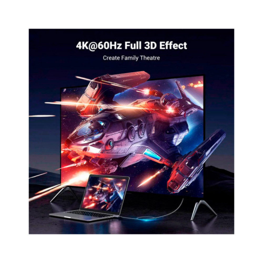 Кабель мультимедійний DisplayPort M to HDMI M 2.0m V2.0 4K60Hz DP119 black UGREEN (15774)