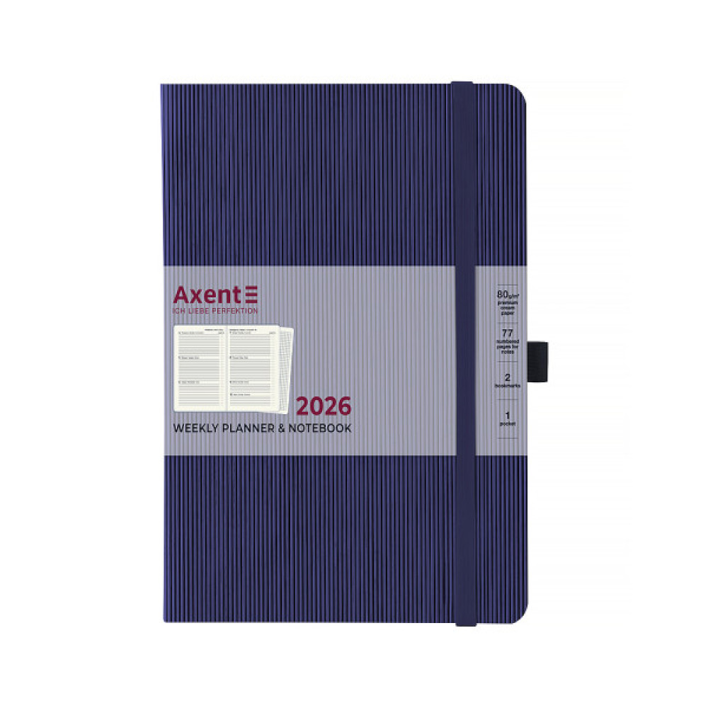 Тижневик Axent датований 2026 Grand Lines 195х255, синій (8531-26-02-A)