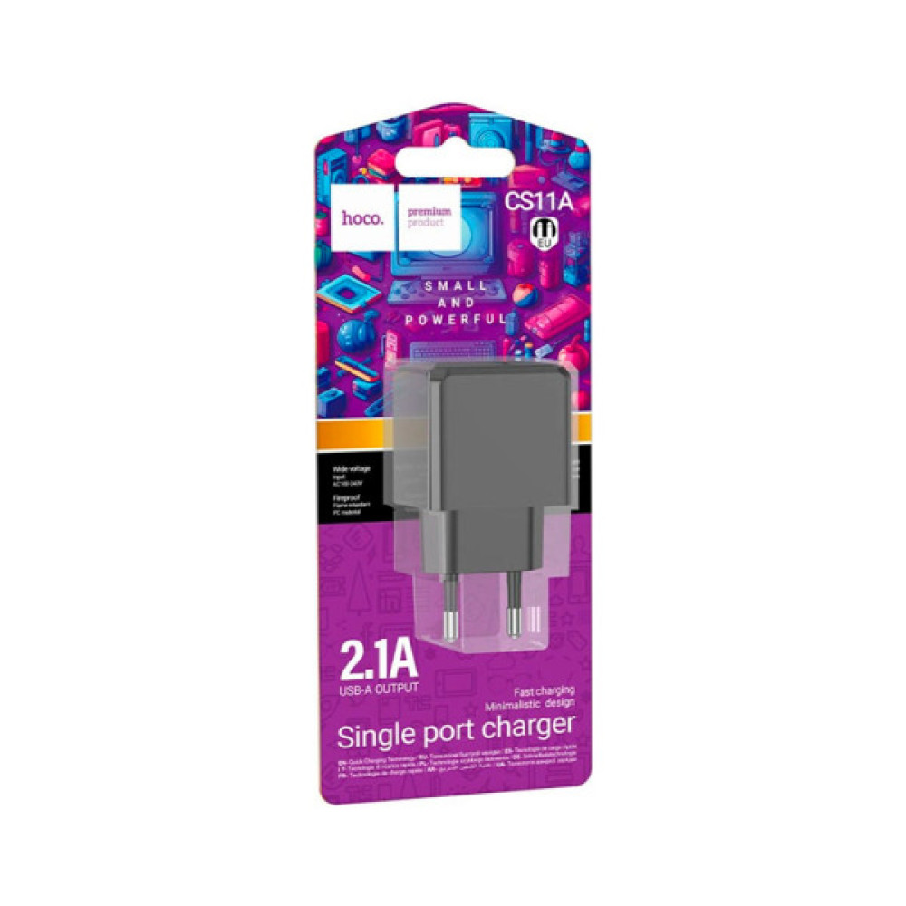 Зарядний пристрій HOCO CS11A USB 10.5W black (6942007603546)