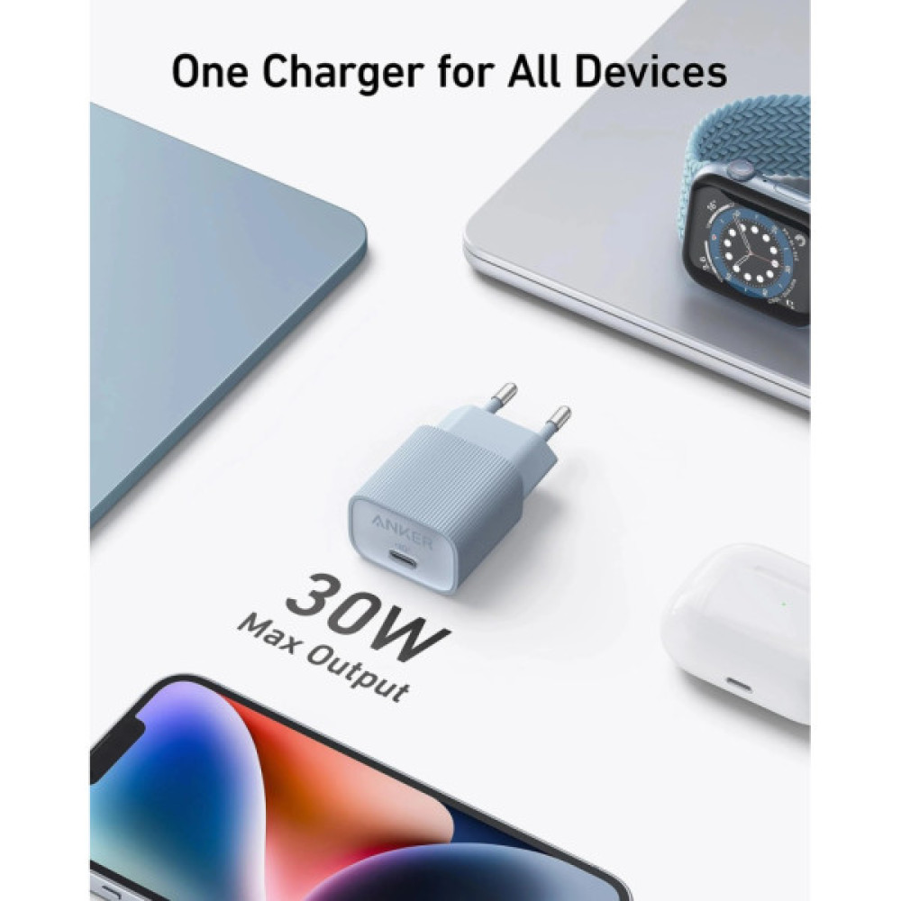 Зарядний пристрій Anker PowerPort 511 Nano IV 30W USB-C White (A2337G21)