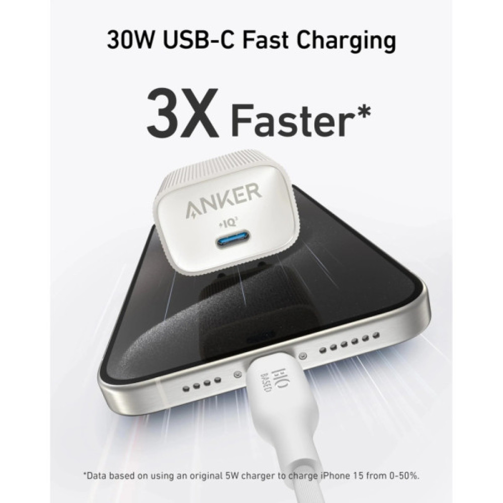 Зарядний пристрій Anker PowerPort 511 Nano IV 30W USB-C White (A2337G21)