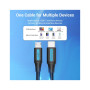 Дата кабель USB-C to Micro 5P 1.0m 2A black Vention (COVBF)