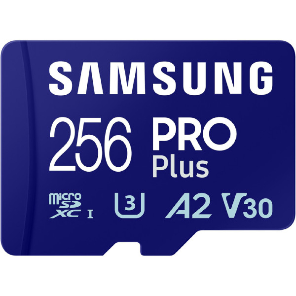 Карта пам'яті Samsung 256 GB microSDXC Pro Plus UHS-I U3 V30 A2 Class 10 + SD-adap (MB-MD256SA/EU)