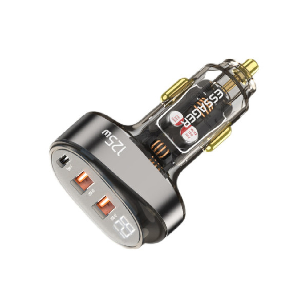 Зарядний пристрій Essager 2xUSB + 1xUSB-C 125W QC3.0/PD3.0 Display Car Charger (ECC2AC-FM12-Z)