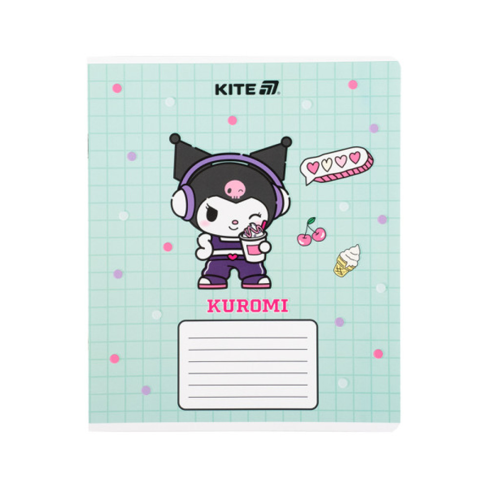Зошит Kite Kuromi, 12 аркушів, клітинка (HK25-232-4)