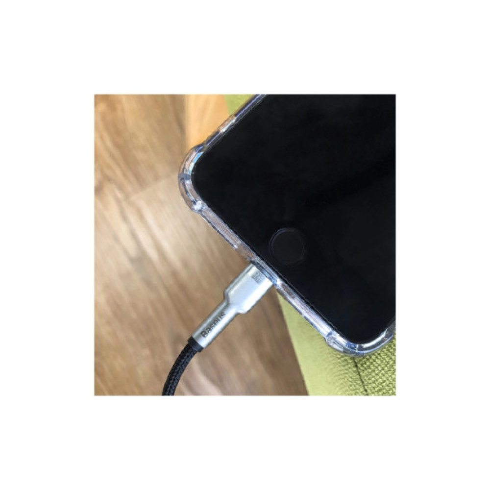 Дата кабель USB 2.0 AM to Lightning 1.0m Cafule Metal 2.4A black Baseus (CALJK-A01)