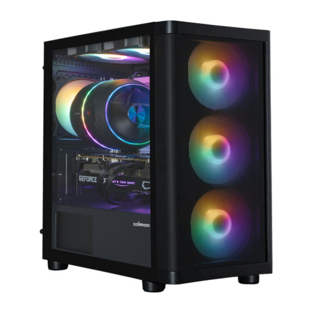 Корпус Zalman M4 SE без БЖ, 1xUSB3.0, 2xUSB2.0, 6x120мм FRGB, VGA 320мм, LCS ready, TG Side Panel, mATX, чорний