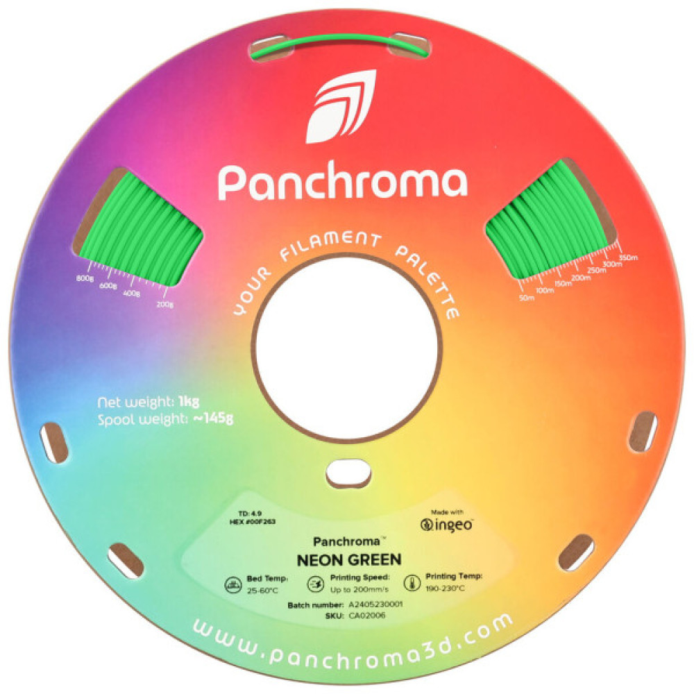 Пластик для 3D-принтера Polymaker PLA PANCHROMA NEON 1,75mm 1kg GREEN (CA02006)