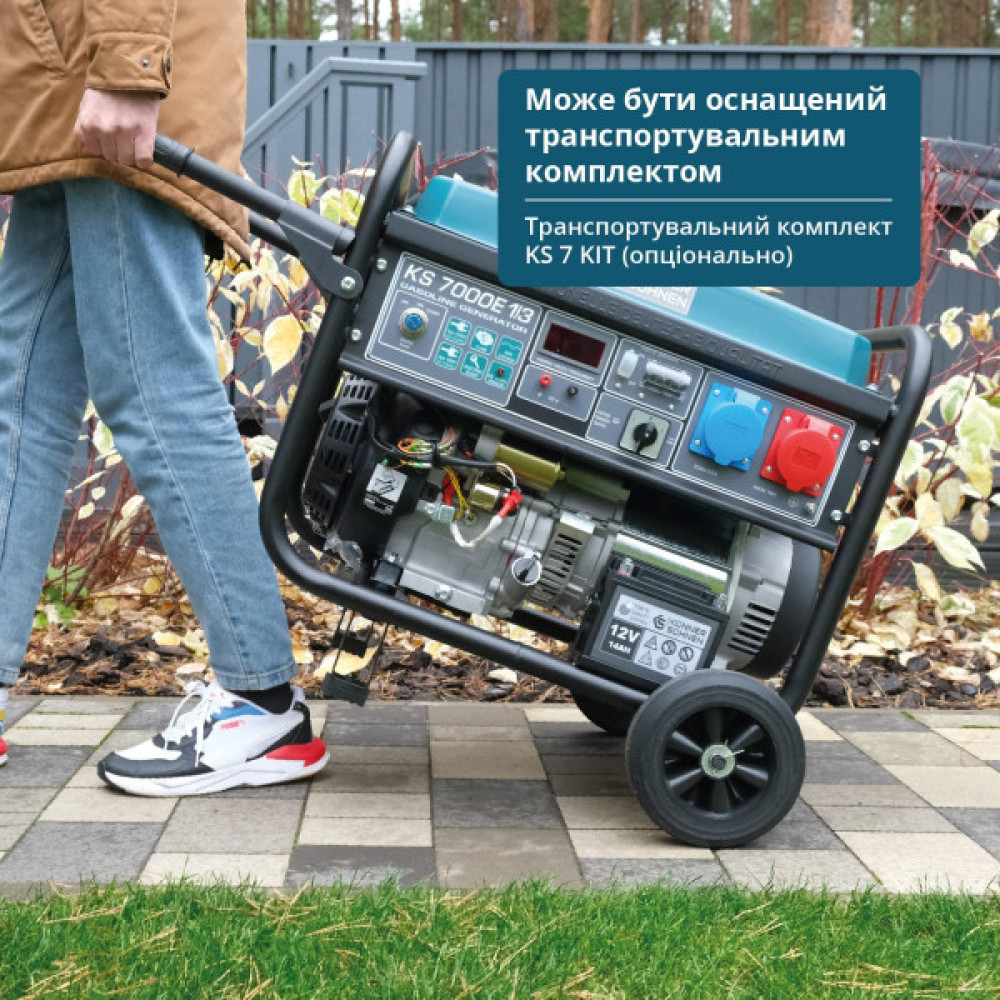 Генератор бензиновий Konner&Sohnen KS KS7000E1/3, 230/400В, 5/5.5кВт, 3Фази, електростартер, 81кг
