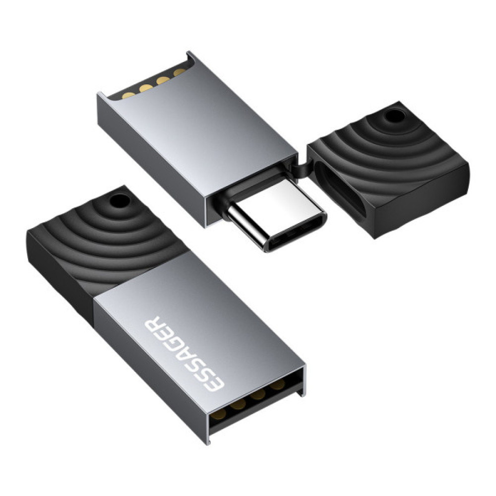 Зчитувач флеш-карт Essager USB-C + USB-A to Micro SD black (EDKTF-QW0G-P)