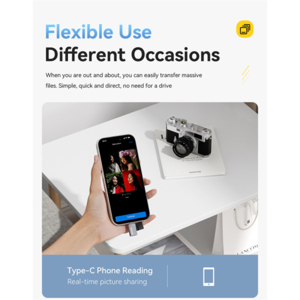 Зчитувач флеш-карт Essager USB-C + USB-A to Micro SD black (EDKTF-QW0G-P)