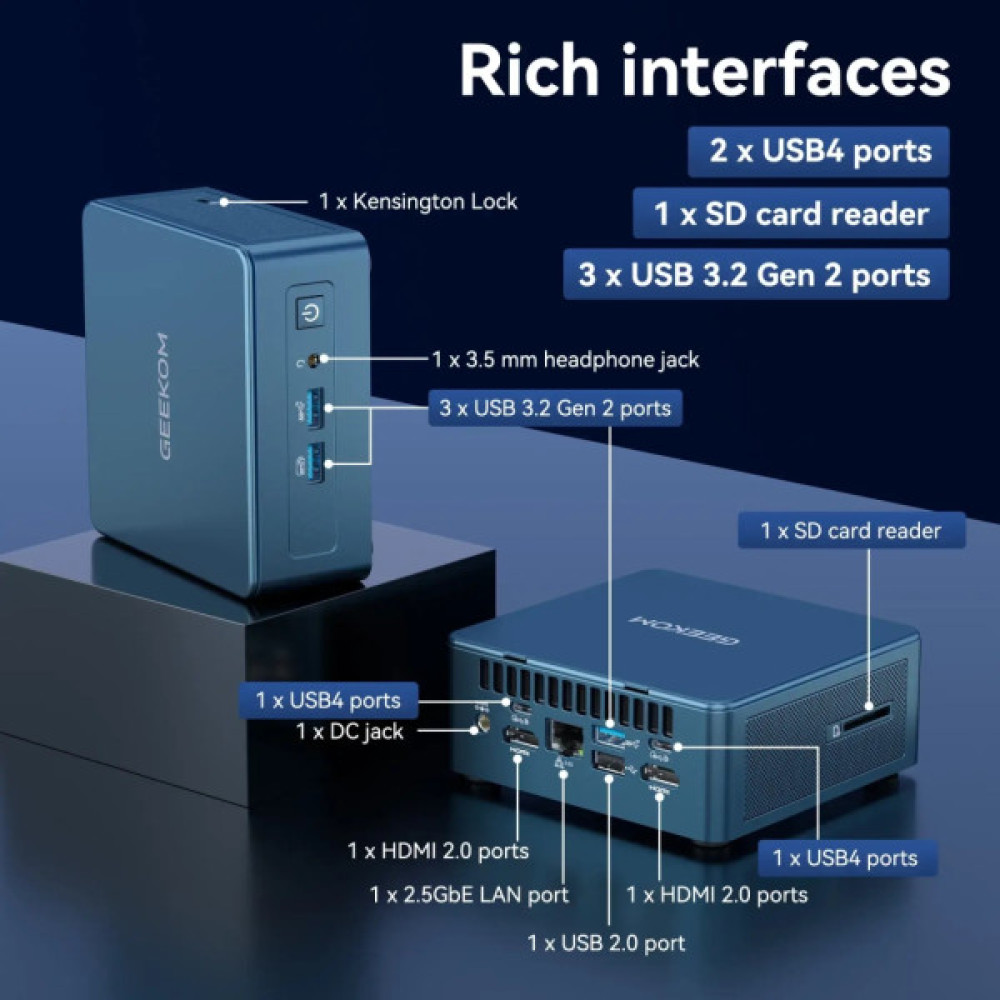 Комп'ютер GEEKOM Mini IT13 2025 Edition / i9-13900HK, 32, 2TB, W11Pro (GMIT13I913900HK-322-EU)