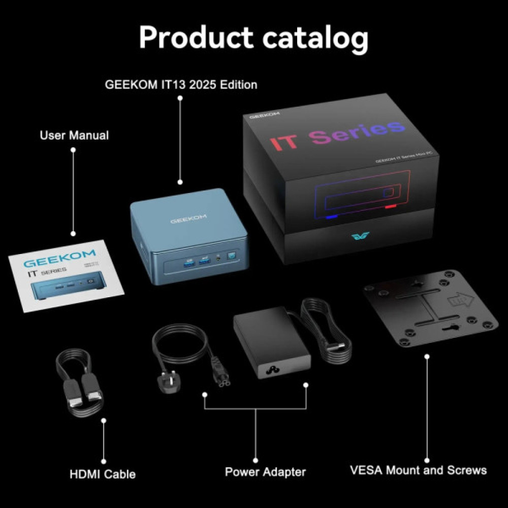 Комп'ютер GEEKOM Mini IT13 2025 Edition / i9-13900HK, 32, 2TB, W11Pro (GMIT13I913900HK-322-EU)