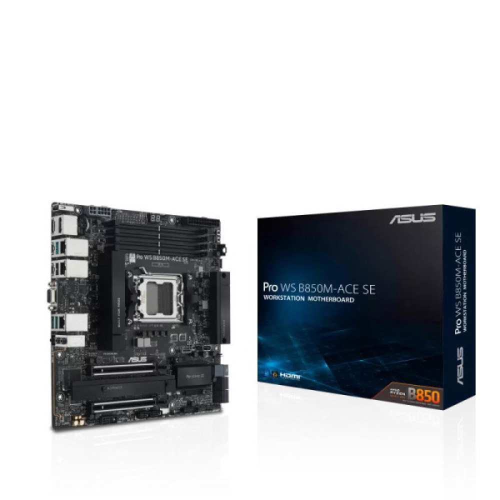Материнcька плата ASUS PRO WS B850M-ACE SE sAM5 B850 4xDDR5 M.2 HDMI DP D-Sub USB Type-C mATX