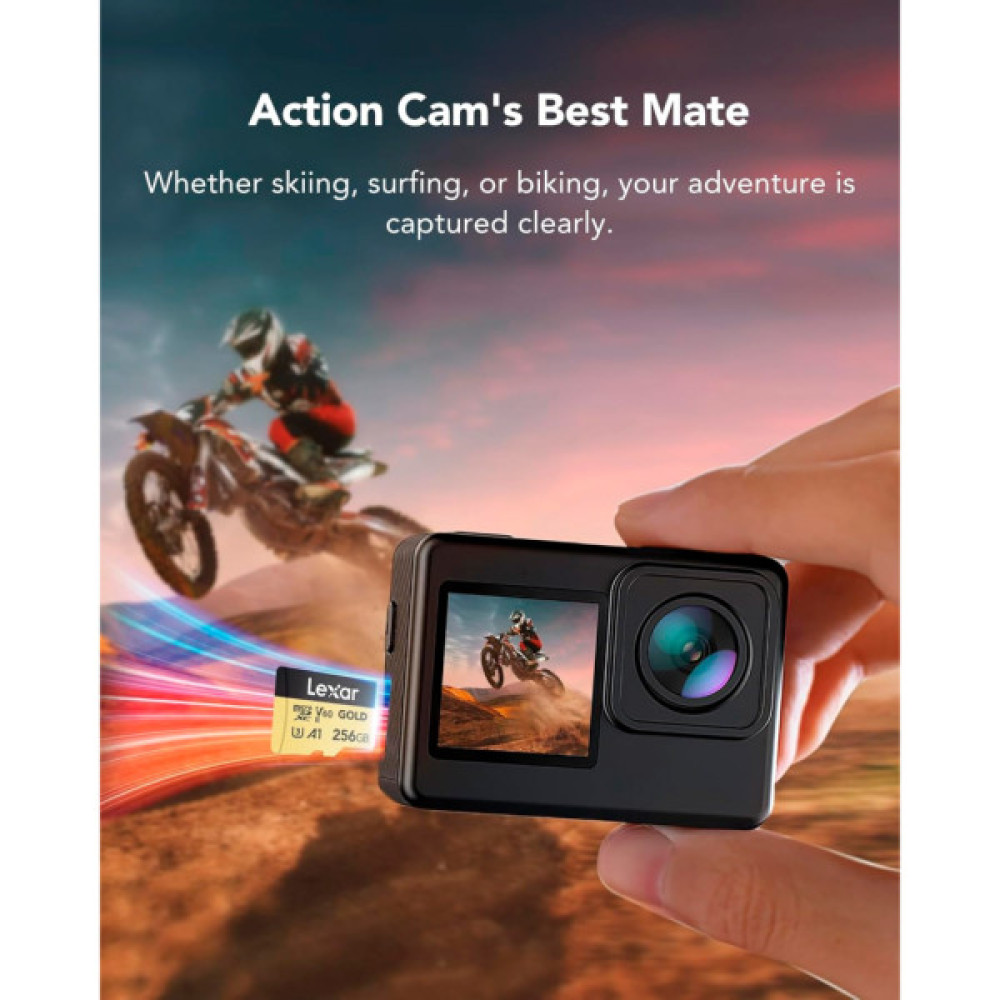 Карта пам'яті Lexar 256GB microSDXC class 10 UHS-II U3 V60 A1 Professional Gold (LMSGOLD256G-BNNNG)