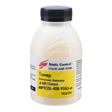 Тонер HP/Canon MPTCOL OS3 40г yellow (фасовка) Static Control (MPTCOL-40B-YOS3-P)