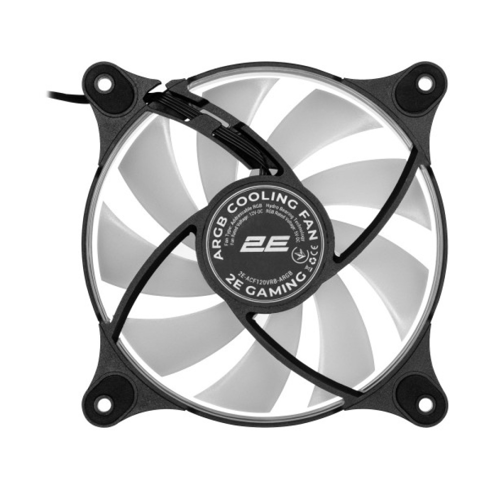 Корпусний вентилятор 2E GAMING Air Cool ACF120VRB-ARGB 120мм, 1200rpm, 4pin, 23dBa, reversed, чорний