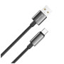 Дата кабель USB 2.0 AM to USB-C 2.0m 3A zinc alloy braided black ColorWay (CW-CBUC099-BK)
