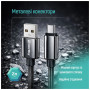 Дата кабель USB 2.0 AM to USB-C 2.0m 3A zinc alloy braided black ColorWay (CW-CBUC099-BK)