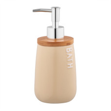 Диспенсер для мила ARDESTO Prestigio 420мл, доломіт, бамбук, пластик, бежевий