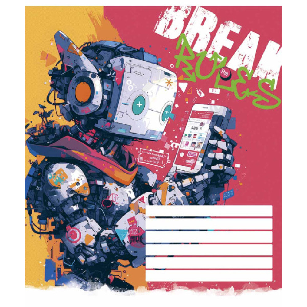 Зошит Школярик Break the rules 18 аркушів клітинка (018-3492K)
