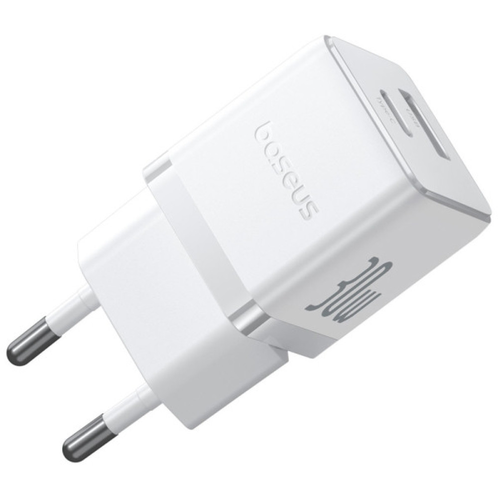 Зарядний пристрій Baseus 1xUSB-C 30W + 1xUSB white (P1011160A213-00)