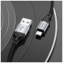 Дата кабель USB 2.0 AM to Micro 5P 1.0m 2.4A nylon X102 black HOCO (6942007608763)