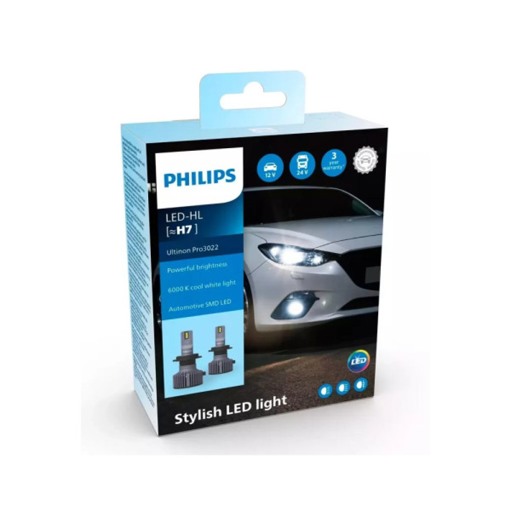 Автолампа Philips LED H7 11972U51Х2 12/24V Ultinon Pro5100 +160 (74243)