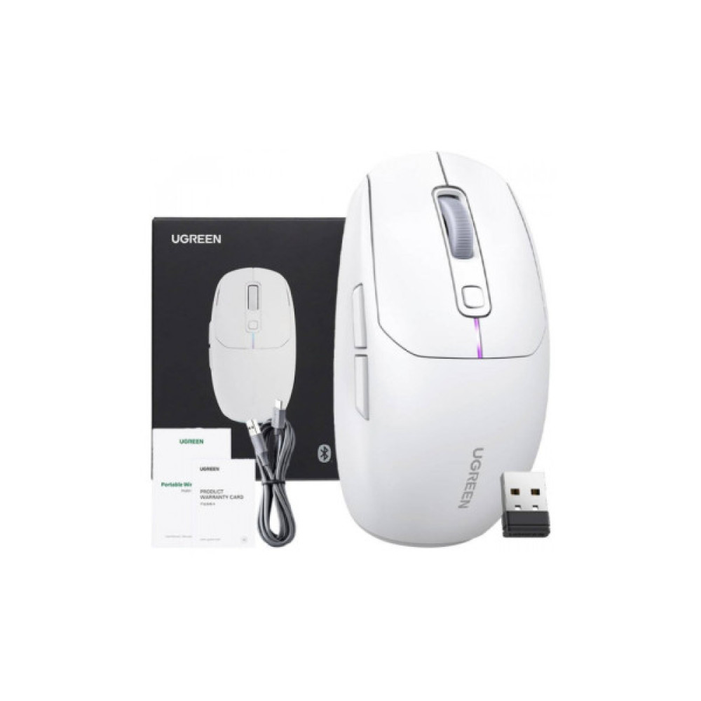 Мишка Ugreen MU103 Wireless/Bluetooth White (15629)