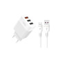 Зарядний пристрій XO USB L72 (3A, QC3.0, 3 Usb) + cable Micro USB White (XO-L72-BK) Зарядний пристрій XO USB L72 (3A, QC3.0, 3 Usb) + cable Micro USB White (XO-L72-BK)