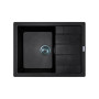 Мийка кухонна Adamant Anila, штучний камінь, прямокут., з крилом, 645х495х200мм, чаша - 1, врізна, чорний