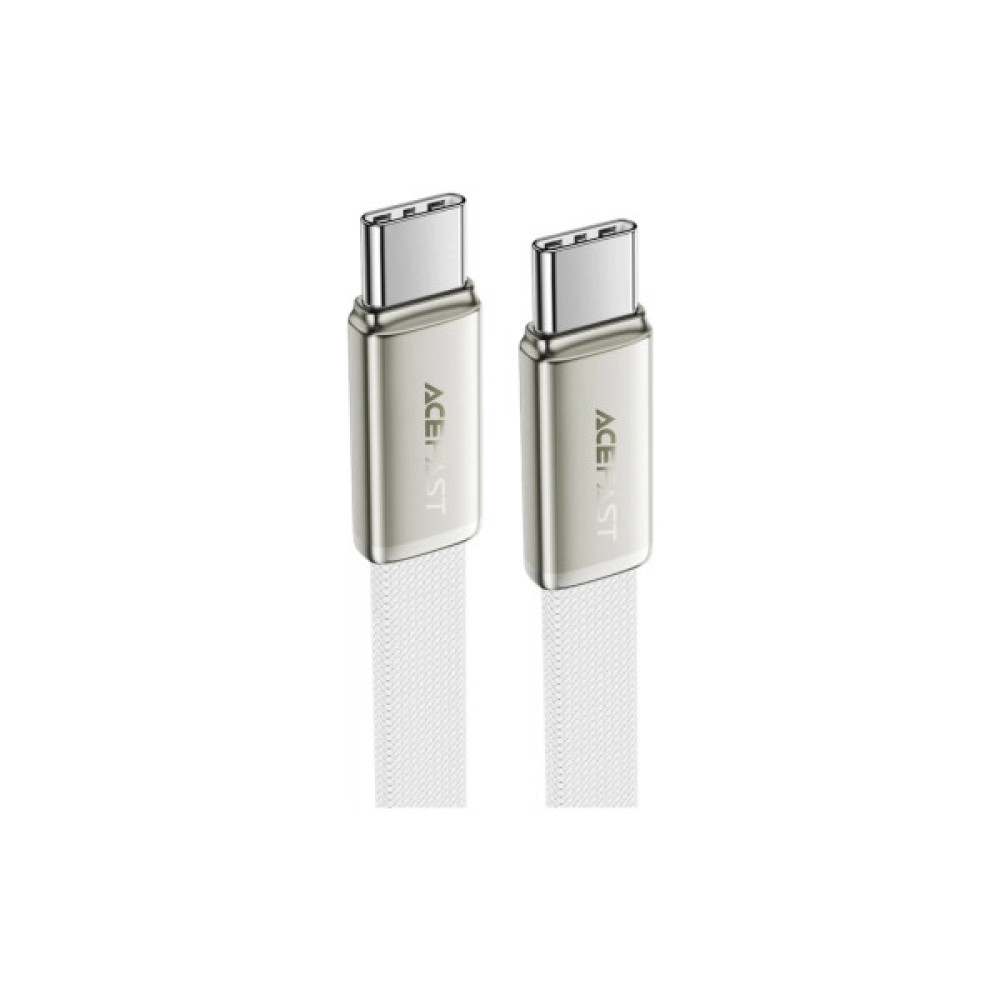 Дата кабель USB-C to USB-C 1.2m 60W 3A nylon white Acefast (6974316286257)