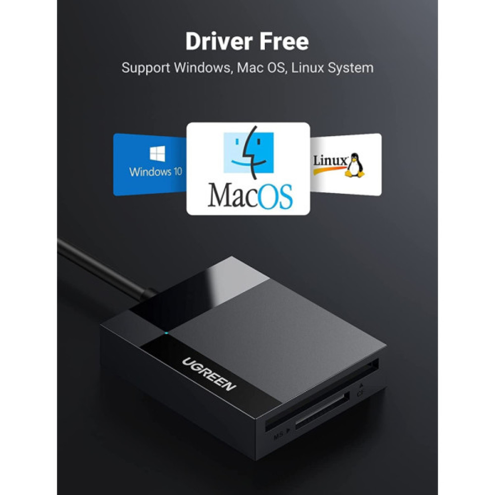 Зчитувач флеш-карт USB 3.0 All-in-One 0.5m Card Reader Ugreen (30333)