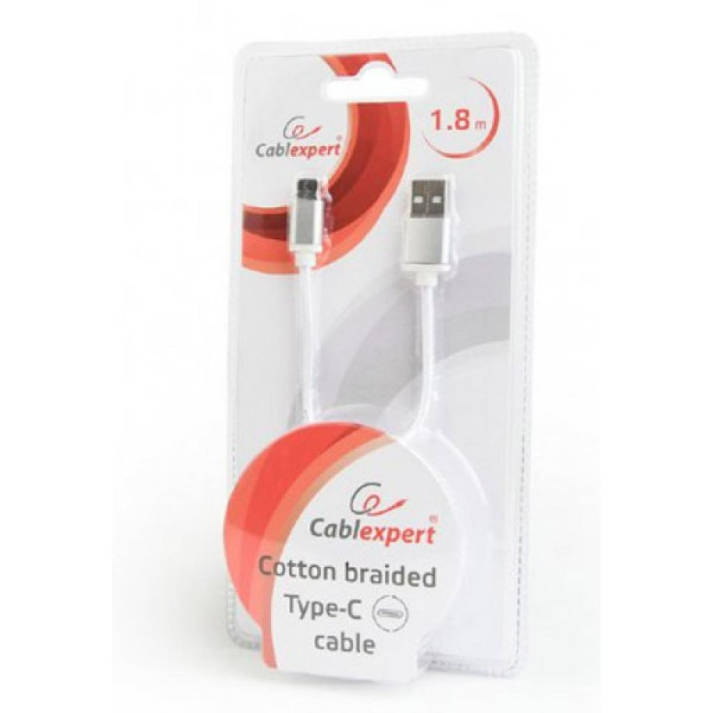 Дата кабель USB 2.0 AM to USB-C 1.8m Cablexpert (CCB-mUSB2B-AMCM-6-S)