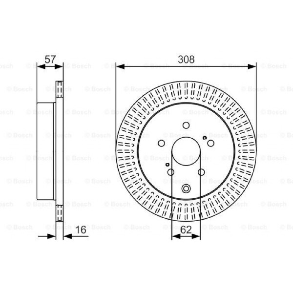 Гальмівний диск Bosch 0 986 479 T16 Гальмівний диск Bosch 0 986 479 T16