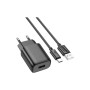 Зарядний пристрій HOCO C134A USB + cable USB to USB-C 2.4A black (6942007621359)